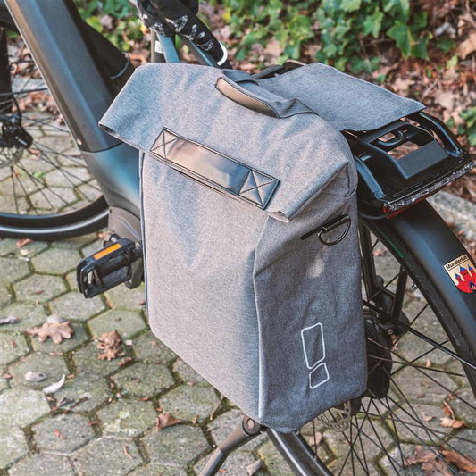 Fahrradtasche mit Tragegriff und Schultergurt für Gepäckträger inkl. Regenschutzhülle, ca. 19 Liter, Shopper Tasche für das Fahrrad – ideales Fahrrad Zubehör