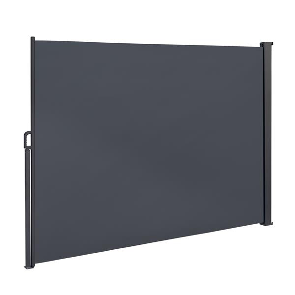 Seitenmarkise 200 x 300 cm ausziehbar und blickdicht | moderner Sichtschutz - Windschutz  - Sonnenschutz - Seitenrollo für Terrasse, Balkon und Garten, dunkelgrau