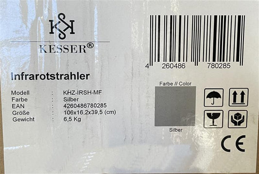 KESSER® Infrarotstrahler 2500 Watt mit 3 Leistungsstufen, höhenverstellbarem Teleskopstativ und Fernbedienung