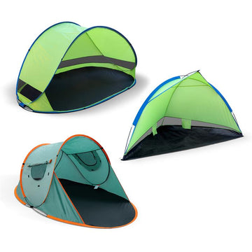 Strandmuschel in verschiedenen Größen | UV-Schutz 30 | inkl. Tragetasche & Heringe | POP-UP Strandzelt, Sonnenschutz für Strand, Garten & Camping | Ultralight | selbstaufbauend
