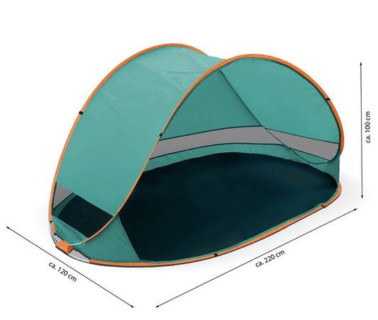 Strandmuschel in verschiedenen Größen | UV-Schutz 30 | inkl. Tragetasche & Heringe | POP-UP Strandzelt, Sonnenschutz für Strand, Garten & Camping | Ultralight | selbstaufbauend