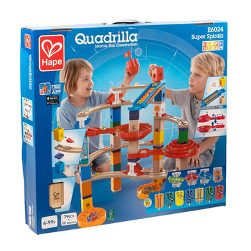 Hape Quadrilla - E6024 Super Spiralburg,  4-99 Jahre, 79 Teile + 50 Murmeln