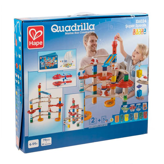 Hape Quadrilla - E6024 Super Spiralburg,  4-99 Jahre, 79 Teile + 50 Murmeln