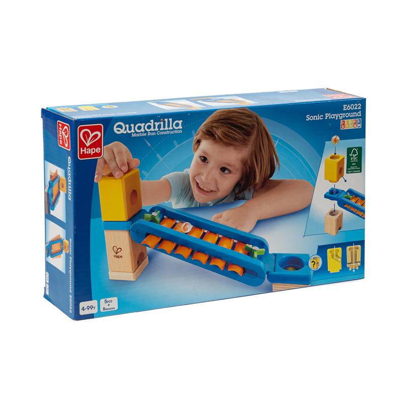 Hape Quadrilla - E6022 Klingender Spielplatz, 4-99 Jahre, 5 Teile + 8 Murmeln