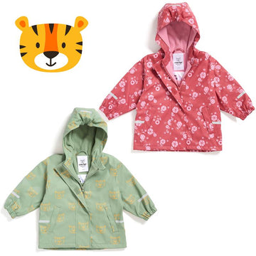 Regenjacke für Kinder | mit Fleece gefüttert | Öko-Tex | winddicht | wasserdicht | Kapuze | Kinder Matschjacke Matschhose für Jungen und Mädchen