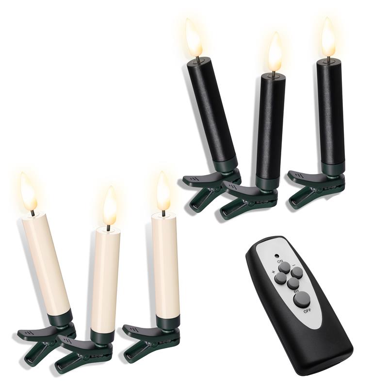 3D-Flamme Weihnachtsbaumkerzen | kabellose Weihnachtskerzen mit Fernbedienung | dimmbar | Timer | Baumkerze mit real Flame Modus | 11,5 cm