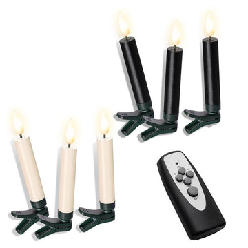 3D-Flamme Weihnachtsbaumkerzen | kabellose Weihnachtskerzen mit Fernbedienung | dimmbar | Timer | Baumkerze mit real Flame Modus | 11,5 cm