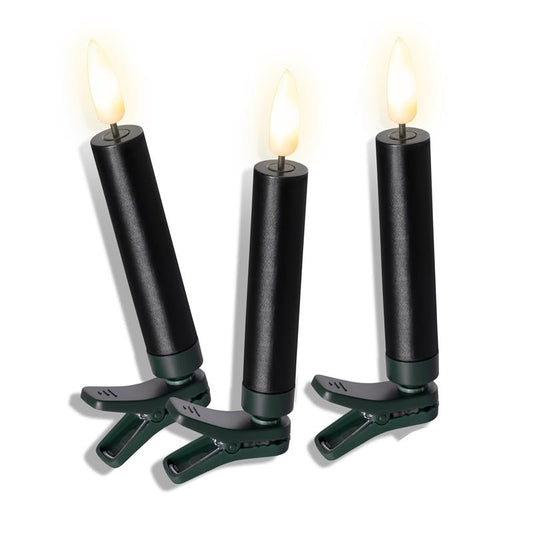 3D-Flamme Weihnachtsbaumkerzen | kabellose Weihnachtskerzen mit Fernbedienung | dimmbar | Timer | Baumkerze mit real Flame Modus | 11,5 cm