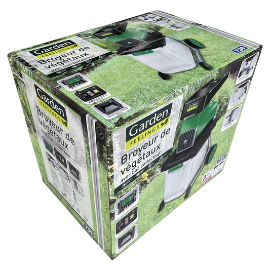 Elektro Leisehäcksler mit ca. 60 L Fangbox | 2.800 Watt | 230V | Aststärke Ø max.: ca. 45 mm | Schredder mit Räder