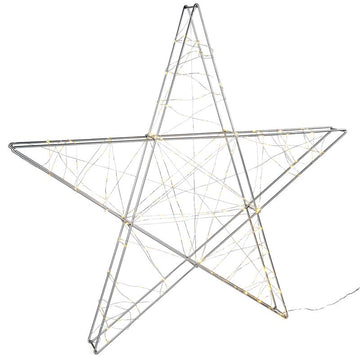 LED Stern aus Metall, ca. 78 x 78 x 6 cm, mit 240 LED beleuchtet, moderner Weihnachtsstern zum Hinstellen