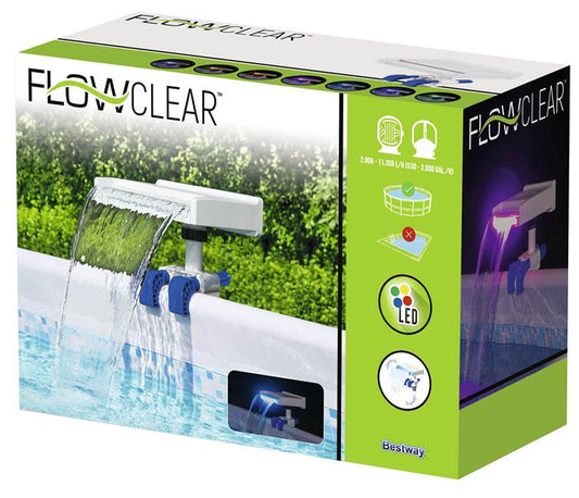 Bestway 58619 Flowclear Wasserfall mit LED Licht, 8 Lichtmodi, schneller und einfacher Aufbau