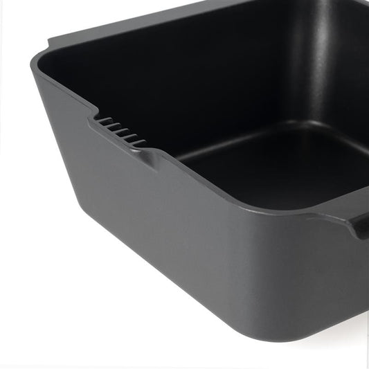 Aluguss Universalbräter rechteckig 5,8 Liter mit Deckel und Aromaknopf | induktionsgeeignet | backofengeeignet bis 180 °C | integriertem Ausgießer | hochwertige Antihaftbeschichtung (5,8 Liter)