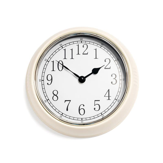 Klassische Wanduhr | Retro Design | ca. Ø 24 cm | große Zahlen, gut ablesbar | Gehäuse aus Metall | tickendes Quarzuhrwerk