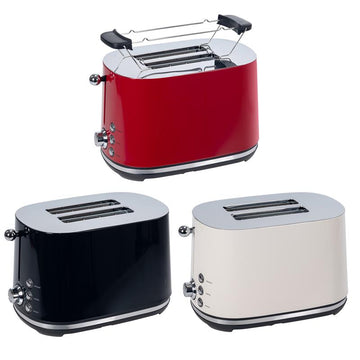 Retro Toaster | 800 – 1000 Watt | Doppelschlitz | 6 Bräunungsstufen | beleuchtete Tasten
