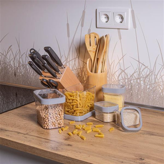 Vorratsdosen transparent mit Deckel aus Kunststoff | verschiedene Größen | Aufbewahrungsbox für Müsli, Nudeln, Reis | aromabeständiger Dichtungsring