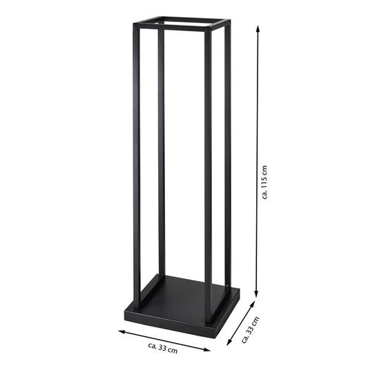 Kaminholzregal für Innen aus Metall, schwarz pulverbeschichtet, modernes Brennholzregal, ca. 115 cm
