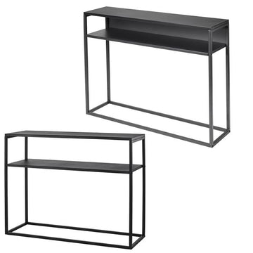 Konsolentisch aus Metall mit 1 Ablage, modern & zeitlose, industrial Möbel, schwarz pulverbeschichtet, ca. 100 cm breit, auch als Sideboard, Raumteiler, Wohnzimmermöbel, Flurnöbel, Regal nutzbar