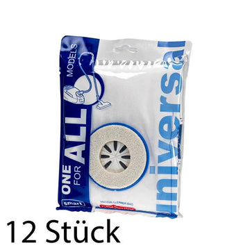 Universal-Staubsaugerbeutel, passend für alle handelsüblichen Beutelstaubsauger von Bosch, Siemens, AEG etc., 12er Pack