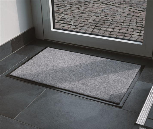 Schmutzfangmatte - moderne Fußmatte für außen und innen mit rutschhemmender PVC Rückseite, leichte Reinigung
