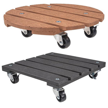 WPC Pflanzenroller mit 4 Lenkrollen, max. Belastbarkeit ca. 60 kg, Rollbrett für den Innen- und Außenbereich