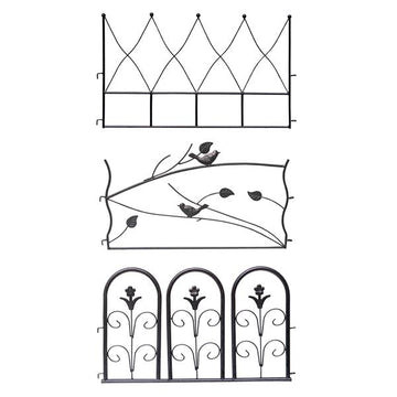 4er Set Beeteinfassung / Wegeinfassung aus Metall, pulverbeschichtet, Gesamtlänge ca. 2,30 m, ca. 45 cm hoch, moderne Beetumrandung