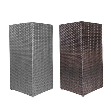 Pflanzsäule in Rattan-Optik, moderner Pflanzgefäß mit herausnehmbarem Blumentopf, ca. 30 x 30 cm, 64 hoch
