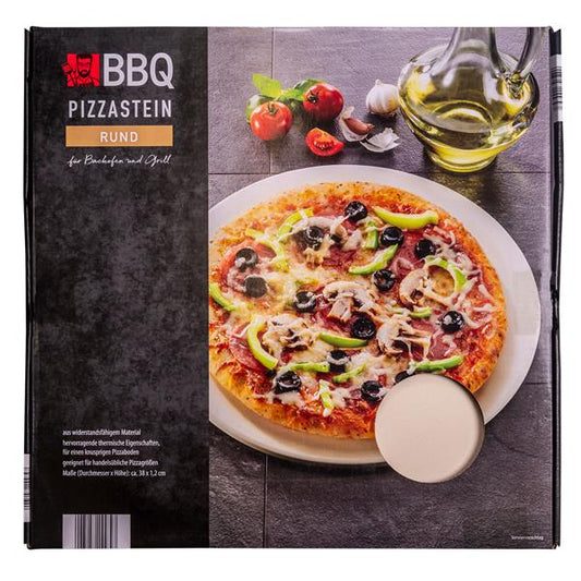 BBQ Pizzastein, rechteckig oder rund, für Backofen und Grill, 38 cm