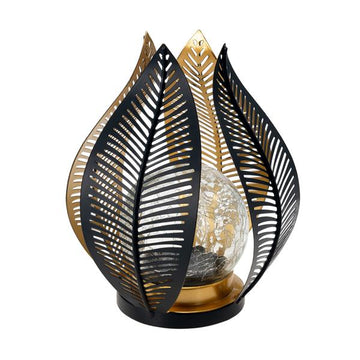 LED Solar Blüte mit Bruchglaskugel als Blütenstempel und Blütenblätter aus Metall, moderne Deko-Solarleuchte für Garten, Terrasse, Balkon