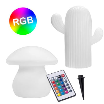 Solar Dekoleuchte für den Garten | moderne Solarleuchte für außen mit Fernbedienung | RGB – Farbwechsel | kabellos | dimmbar | 4 Lichtmodi | weiß-matt