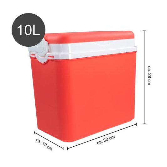 Kühlbox mit ca.10 l Fassungsvermögen, ideal für Reisen - Camping  - Picknick, kühlt bis zu 11 Stunden, integriertes Verschlusssystem und Isolierung, passive Kühltasche