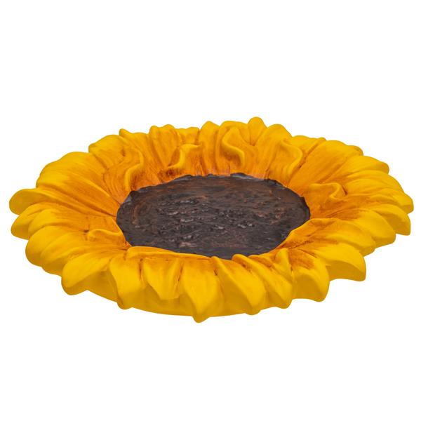 Vogeltränke / Insektentränke aus Keramik, lasiert | Tränke in Naturstein-Optik | Blickfang für den Garten, Terrasse und Balkon  oder als Geschenkidee (Sonnenblume)