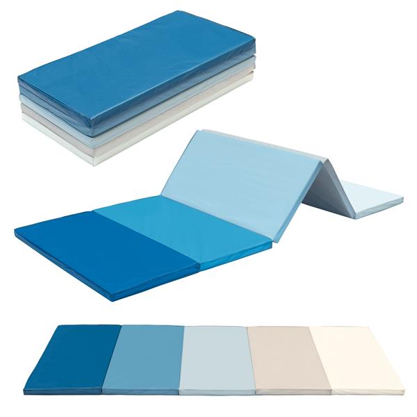 Klappbare Turnmatte | ca. 185 x 76  x 3,2 cm | Tragbare und faltbare Kinder Weichbodenmatte, auch ideal als Gymnastikmatte – Fitnessmatte – Yogamatte - Spielmatte für Kinderzimmer und zuhause (blau / B-WARE))