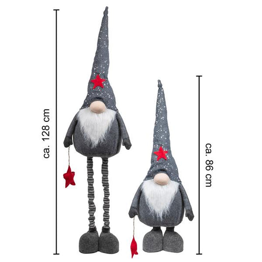 XXL-Wichtel mit Teleskopbeinen, max. Höhe ca. 128 cm, moderne Weihnachtsfigur