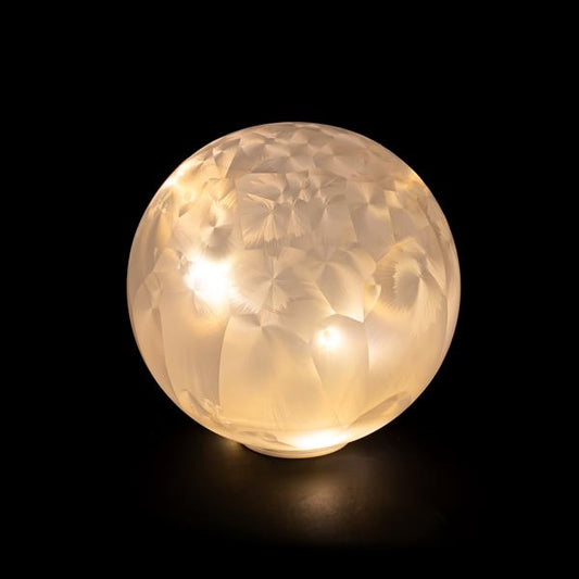 LED Deko Kugel ca. Ø 18 cm aus Glas mit Draht-Lichterkette als Beleuchtung zum Hinstellen | ideal zu Weihnachten | batteriebetrieben (Modell 4)