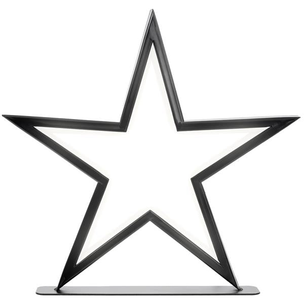 LED Stern-Lampe aus Metall in schwarz mit Netzstecker, ca. 33 cm, ideal als Weihnachtsdeko für Tisch, Schrank Fenster, indirekt beleuchtet 144 LEDs