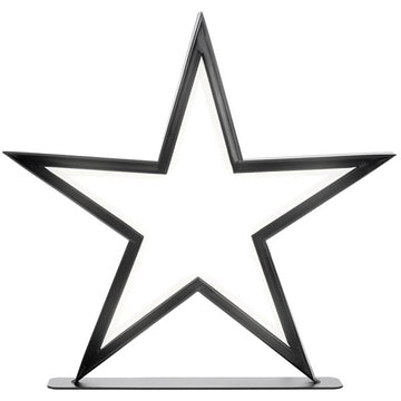 LED Stern-Lampe aus Metall in schwarz mit Netzstecker, ca. 33 cm, ideal als Weihnachtsdeko für Tisch, Schrank Fenster, indirekt beleuchtet 144 LEDs