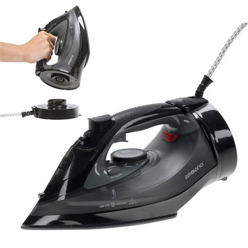 Ambiano kabelloses Bügeleisen | 2 in 1 Verwendung | 2400 Watt | Dampfbügeleisen mit Selbstreinigung | 350 ml Wassertank | Aluminiumbügelsohle mit ionisierender Keramikbeschichtung