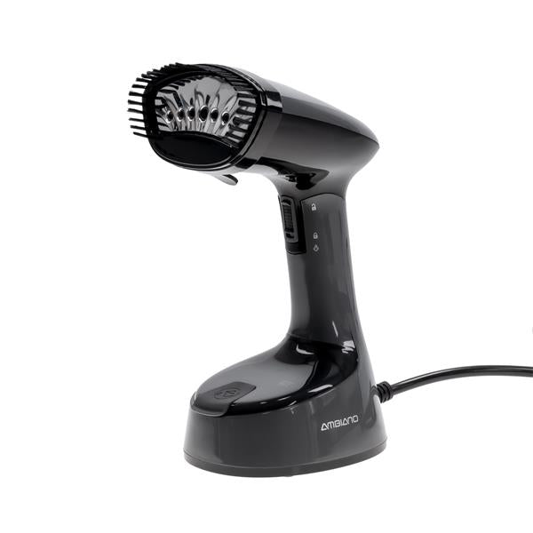 Ambiano Dampfglätter 1470 Watt mit 120 ml Wassertank, klappbar, Dampfbürste inkl. Bürstenaufsatz, schwarz, Faltenentferner – ideal für Zuhause, Büro, Reisen