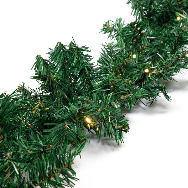 Künstliche LED Tannengirlande 500 cm mit 80 LED beleuchtet, warmweiß oder bernstein, Girlande für Innen- und Außen