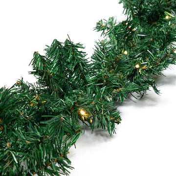 Künstliche LED Tannengirlande 500 cm mit 80 LED beleuchtet, warmweiß oder bernstein, Girlande für Innen- und Außen