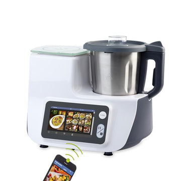 COMV! Küchenmaschine mit Kochfunktion und WLAN – App-Steuerung | Multifunktionsküchenmaschine | 7 Zoll Farbdisplay | vorinstallierte Rezepte | 1200 Watt | 12 Funktionen (C-Ware)