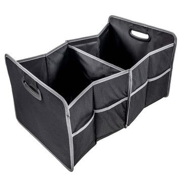 Kofferraum Organizer faltbar, stabile Kofferraumtasche, schwarz, ca. 55x30x33,5 cm, max. mit 9 kg belastbar, Faltbox, endlich Ordnung im Auto
