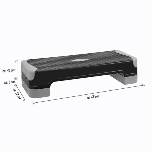 Aerobic Stepper | 3 in 1 Funktion – als Steppbrett, Balanceboard, Fitnessbänder | 2-fach höhenverstellbar | max. 150 kg | ca. 68 x 28 cm