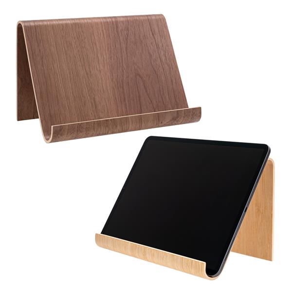 Tablet-Halter aus Holz, ca, 26 x 16 x 16 cm, auch als Buchständer nutzbar, modernes, geschwungenes Design - handlich und leicht