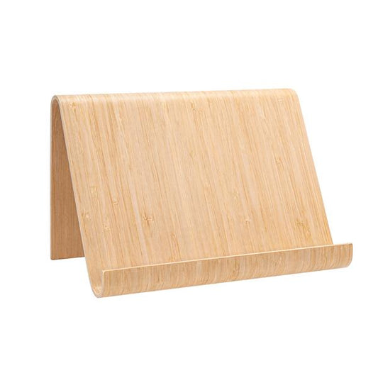 Tablet-Halter aus Holz, ca, 26 x 16 x 16 cm, auch als Buchständer nutzbar, modernes, geschwungenes Design - handlich und leicht