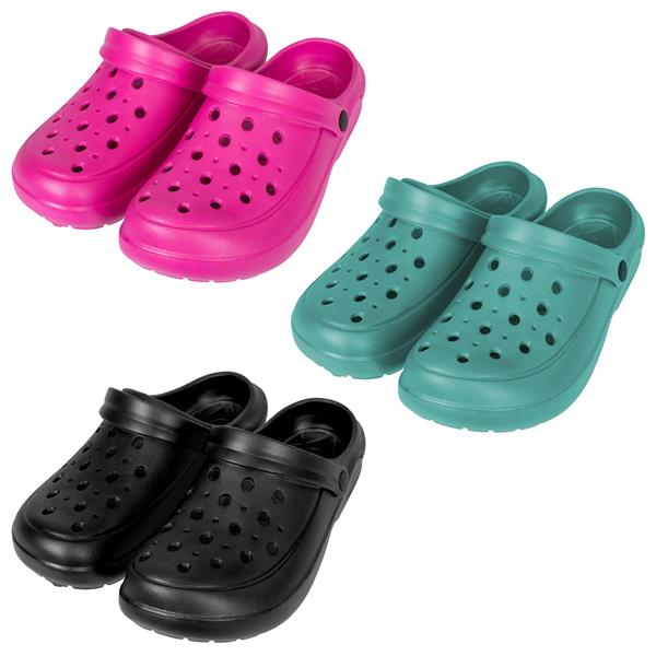 Clogs für Damen und Herren aus Kunststoff mit Fersenriemen und Belüftungslöcher | ideal als Gartenschuhe, Badeschuhe, Pantolette, Hausschuh etc.