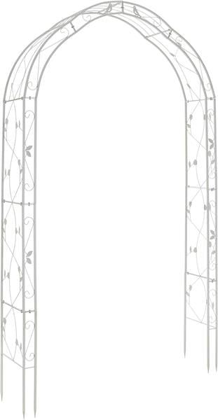 Rosenbogen aus Metall | Durchgangshöhe 220 cm | zu Rosengang und Rosenlaube kombinierbar (weiß)
