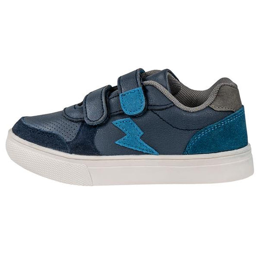 Kinder Sneaker mit Klett-Verschluss | Leder in Kombination mit Polyester | für Jungen und Mädchen | ideal zum rumtoben, rennen und spielen