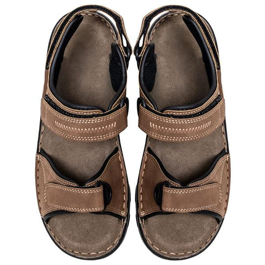 Sandalen für Herren | Sohle mit Leder bezogen | robuste Trekkingsandalen – idealer Sommerschuh, braun