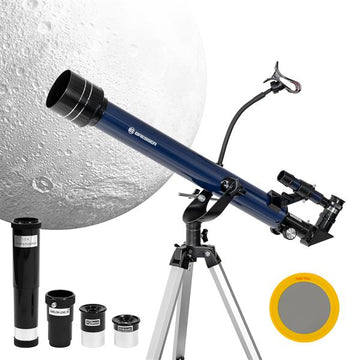 Bresser® Skylux Teleskop 60/700 AZ | mit viel Zubehör, Sonnenfilter und Smartphone-Nutzung | inkl. Alu-Standfuß